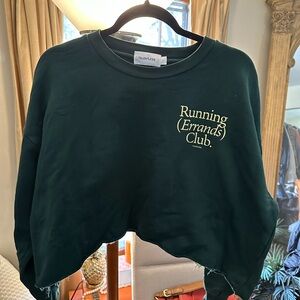 Talentless Green Cropped Sweatshirt-Running Errands Club